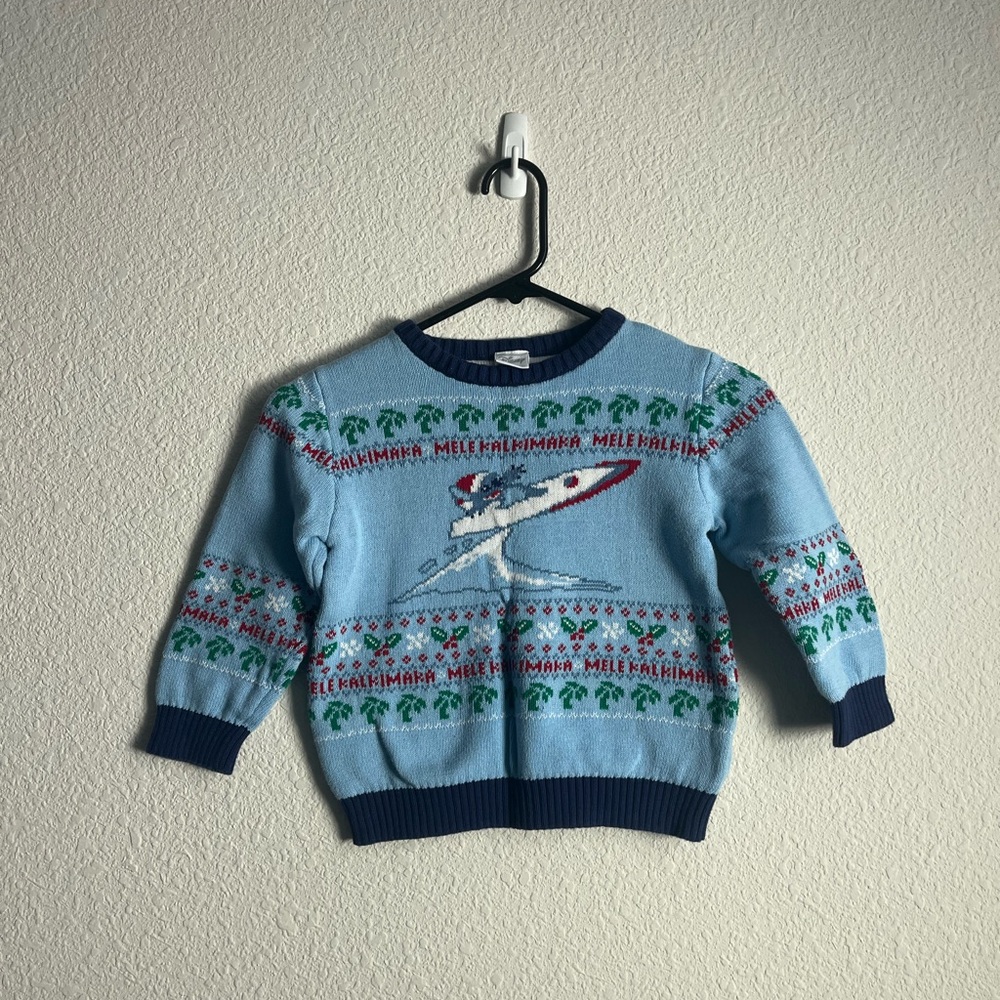Disney lilo stitch Blue Sweater with Surfing Design size 5T